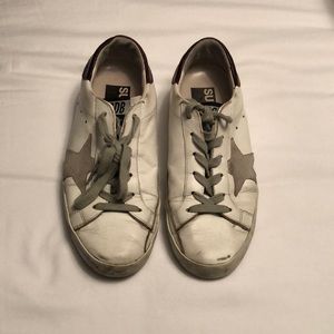Golden goose white leather sneakers. 37